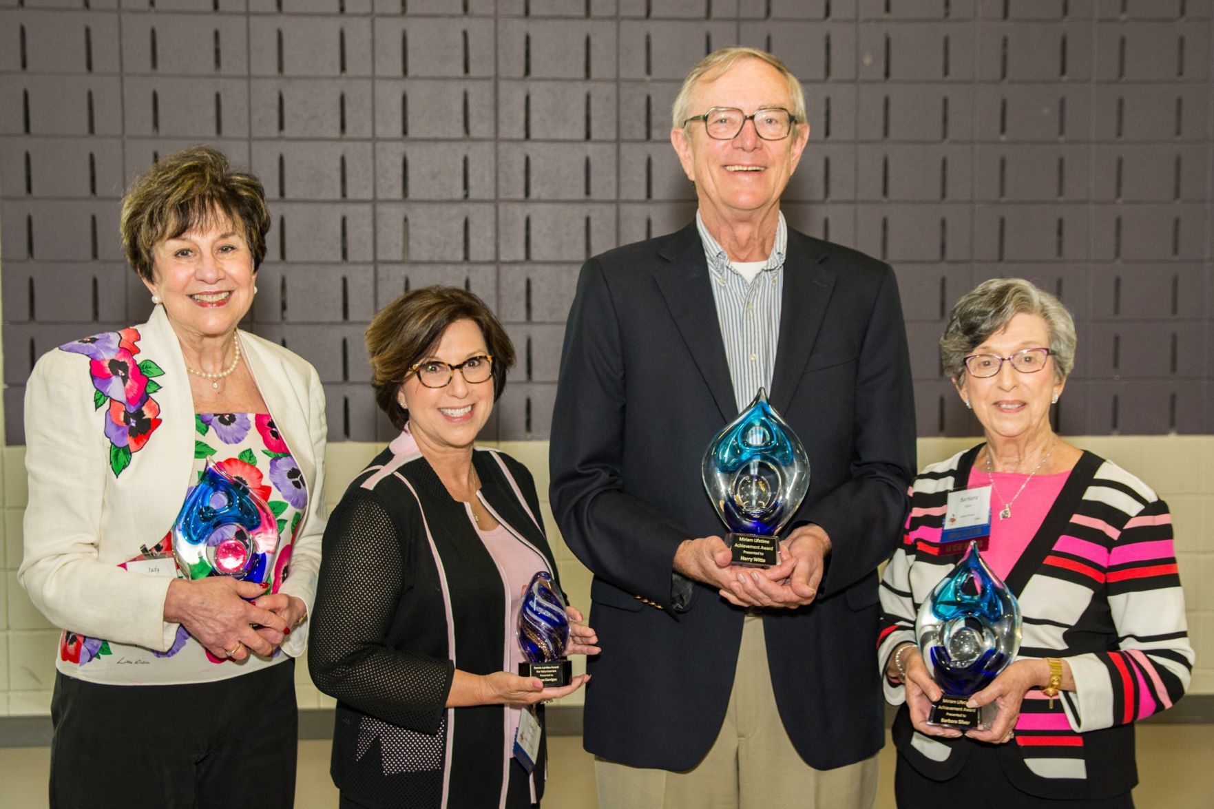 Award winners Judy Zafft, Amye Carrigan, Harry Witte, Barbara Silver, at the Friends of Miriam Luncheon